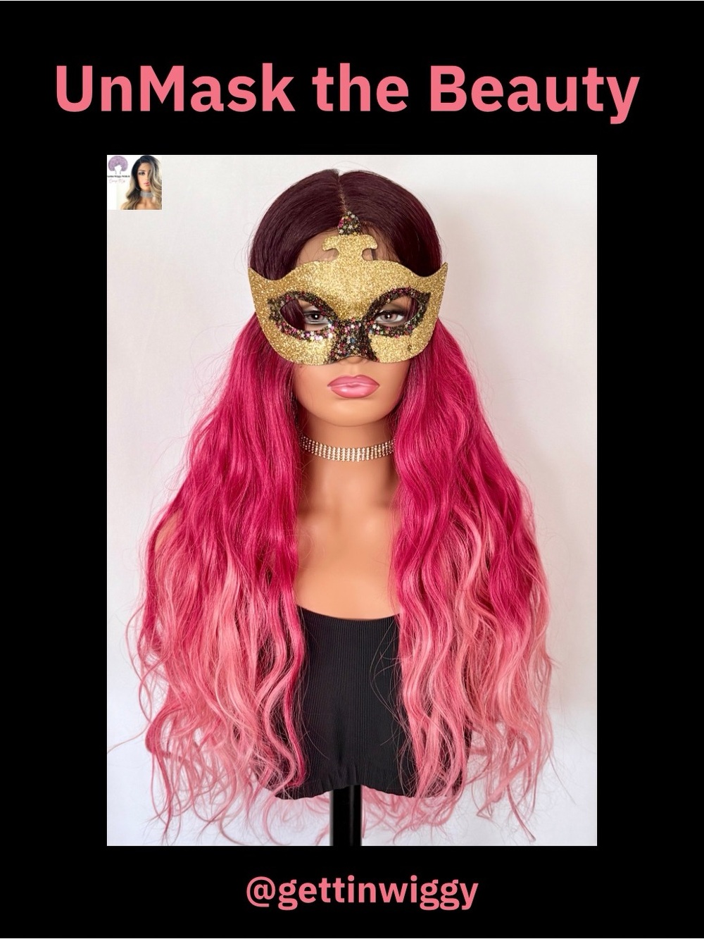 Long Gorgeous Ombre Pink 🖤🩷 Party Event Wig..